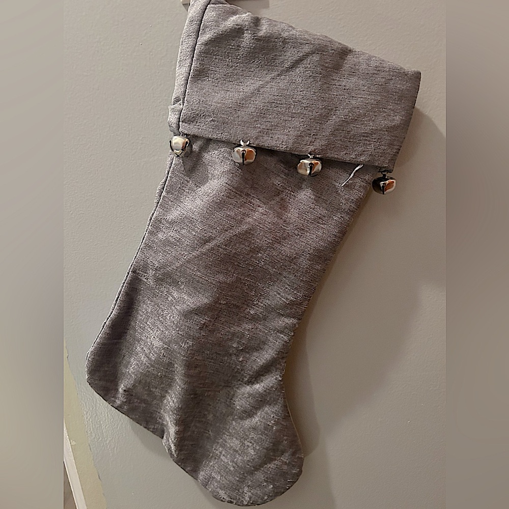 Hobby Lobby gray velvet stocking